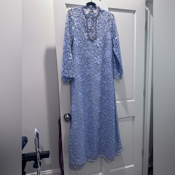 Self-Portrait Dresses & Skirts - Self Portrait lace caftan with crystal button detail.